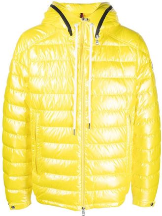 Moncler logo-print padded jacket - men - Feather Down/Polyamide/Polyamide - 2 - Yellow