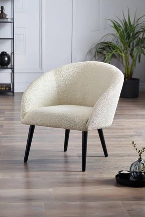 Julian Bowen Amari Upholstered Accent Chair in Ivory