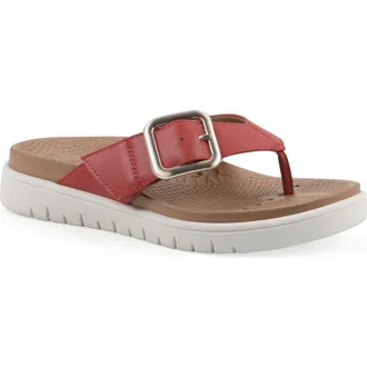 White Mountain Nalla Recovery Foam Thong Sandal in Cruella Red/Burnish/Smooth at Nordstrom Rack, Size 8.5