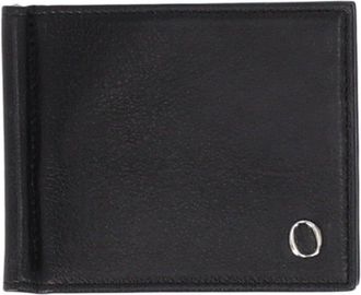 Orciani Black Lagoon Silver-Accent Leather Money Clip Wallet