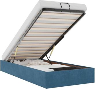 vidaXL Estructura De Cama Otomana Sin Colch&oacute;n Terciopelo Azul Oscuro Vidaxl