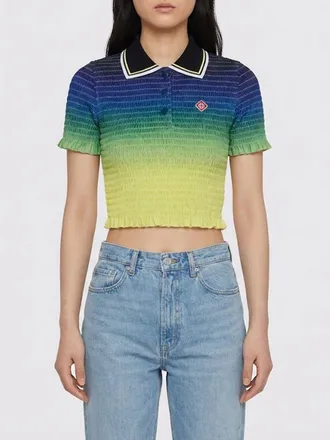 Casablanca Polo crop sfumata con logo Casablanca