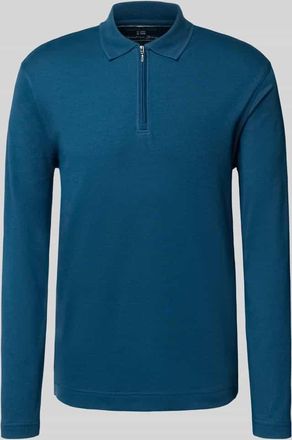 Christian Berg Slim Fit Poloshirt mit Reißverschluss in Petrol, Größe 3XL