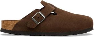Birkenstock Boston Suede Narrow Fit - Heren - Slip ons - Bruin - 42 EU - Leer - Schoenen