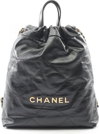 Chanel Black Leather Backpack (Pre-Owned)