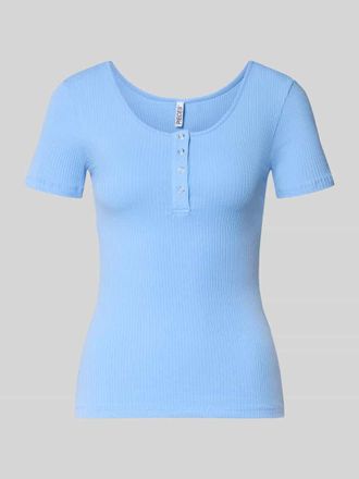 Pieces Slim Fit T-Shirt aus Baumwoll-Mix Modell KITTE in Bleu, Gr&ouml;&szlig;e XS