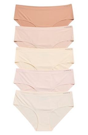 Danskin 5-Pack Scalloped Microfiber Hipster Briefs in Light Honey/Canyon Dusk at Nordstrom Rack, Size Medium