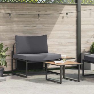 vidaXL Vidaxl - Conjunto De Sof&aacute; De Jard&iacute;n 2 Pcs Antracita Acero