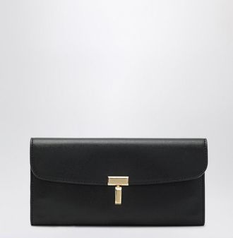 Toteme Black smooth-leather T-lock wallet