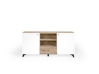 Pondecor Interiorismo Aparador COLONIA en MDF roble y patas blanco mate