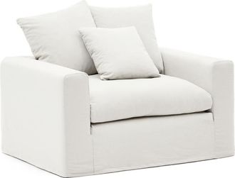 K Home Grosser Designsessel Joelle mit abnehmbaren Bezug, Weiss