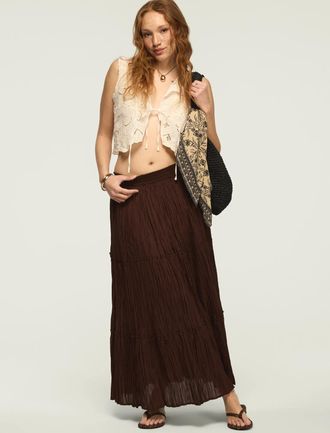 Lucky Brand Womens Broomstick Maxi Skirt