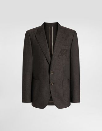 Dolce & Gabbana Single-breasted Portofino Wool Canvas Jacket - Man Suits And Blazers Beige 46