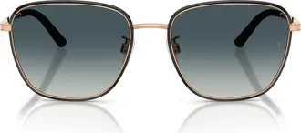 Oliver Peoples 57mm Roger Federer R-18 Square Sunglasses in Black/Rose Gold /Grey at Nordstrom
