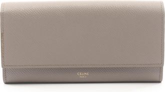 Celine Beige Leather Long Wallet (Bi-Fold) (Pre-Owned)