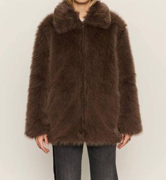 Sanctuary Carmen Fur Coat In Morel