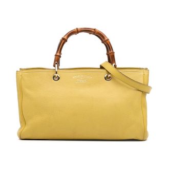 Gucci Pre-owned Tote Bags, female, Yellow, Size: ONE SIZE Pre-owned Bamboo Handle Leather Tote
