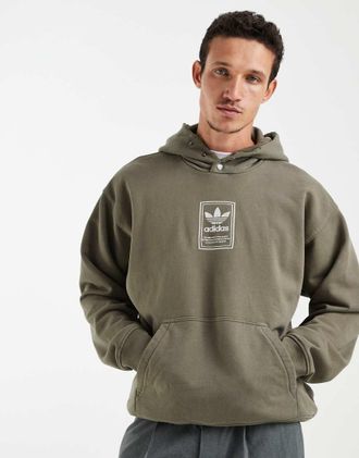 adidas Originals Elevated gfx - Felpa con cappuccio color oliva strata-Verde