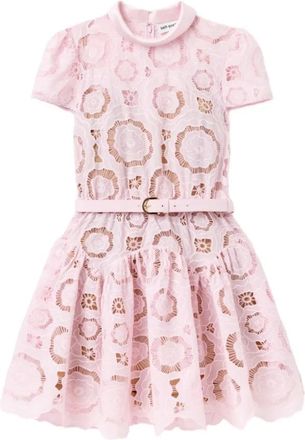 Self Portrait Kleedjes, Dames, Roze, S, Polyester, Floral Lace Mini Dress