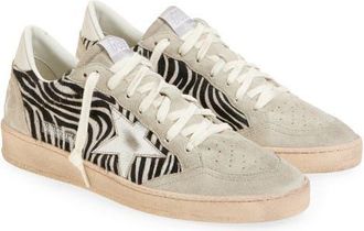 Golden Goose Ball Star Genuine Calf Hair Sneaker in Zebra at Nordstrom, Size 10Us
