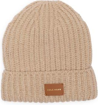 Cole Haan Chunky Knit Cuffed Beanie in Light Sesame at Nordstrom Rack