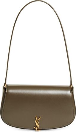 Saint Laurent Mini Cassandre Flap Leather Shoulder Bag in Deep Musk at Nordstrom