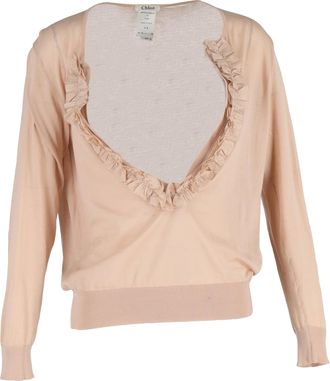 Chlo&eacute; Chlo&eacute; trui met ruches in pastelroze zijde