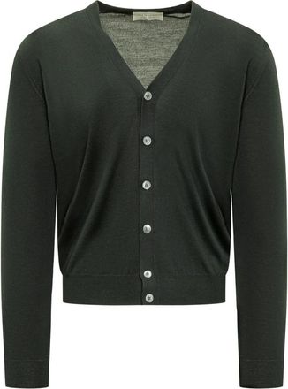 FILIPPO DE LAURENTIIS Cardigan Cardigan - Heren - Vesten - Groen - 3XL - Truien & Vesten