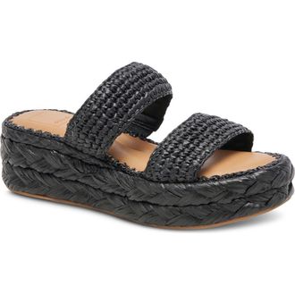 Dolce Vita Corla Braided Platform Slide Sandal in Onxy Raffia at Nordstrom Rack, Size 7.5