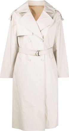Yves Salomon silk belted trench coat - women - Silk/Cotton/Lamb Skin - 38 - Neutrals