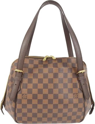 Louis Vuitton Belem Handbag Damier Brown Canvas Handbag (Pre-Owned)