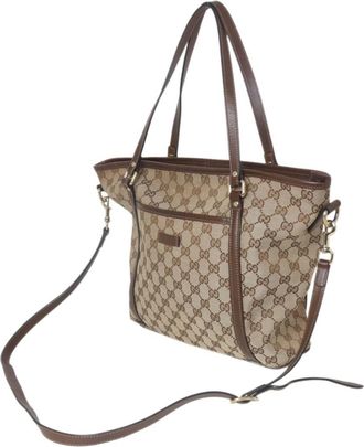 Gucci Beige Leather Tote Bag (Pre-Owned)