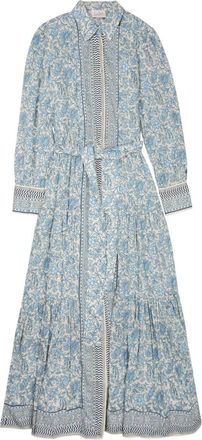 MC2 Saint Barth Maxi Cotton Dress with Floral Pattern