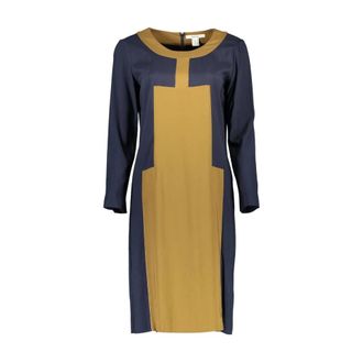 GANT Viscose Midi Jurk - Dames - Casual kleedjes - Blauw - XS - Kleedjes