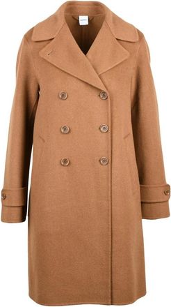Aspesi Dubbele-breasted jas - Dames - Mantel - Bruin - M - Wol - Jassen