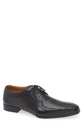 Mezlan Perforated Bike Toe Derby in Black at Nordstrom Rack, Size 13