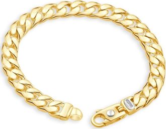 Pompeii3 Mens Cuban 14k Gold (47gram) or Platinum (77gram) 8.5mm Link Bracelet 8.5