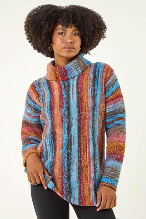 Roman Space Dye Roll Neck Knit Jumper