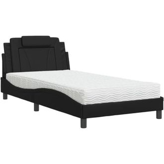 vidaXL Cama Con Colch&oacute;n Cuero Sint&eacute;tico Negro 100x200 Cm Vidaxl