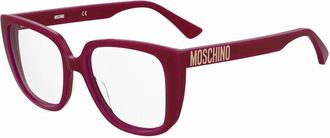 Moschino Eyeglasses Square Full Rim, Red Frame And Clear Demo Lens Lens Mos6220C9A00