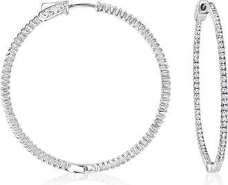 Ross-Simons CZ Hoop Earrings in Sterling Silver