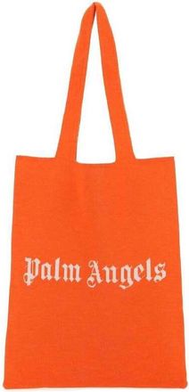 Palm Angels Orange Wool Blend Shopping Bag