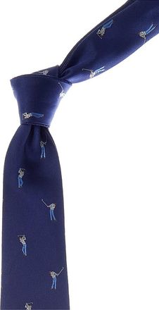 Canali Blue Golfers Reversible Silk Tie