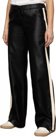 Sanctuary Coated Twill Track Pants In Black