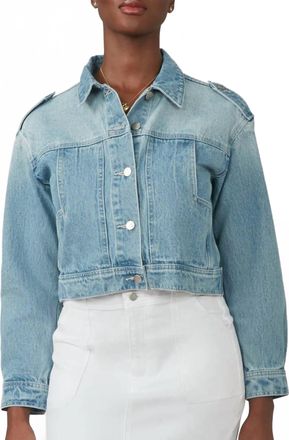 Lola Jeans Cropped Denim Jacket In Blue