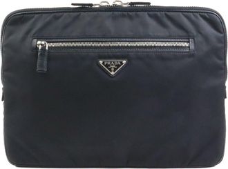 Prada Black Nylon Clutch Bag (Pre-Owned)