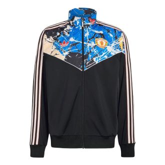 adidas Manchester United x Stone Roses Track Top Black Multi Color JZ7094
