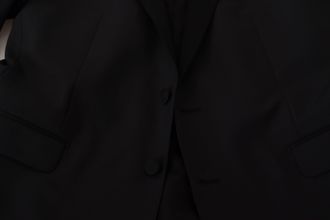 Dolce & Gabbana Mens Dark Blue Single Breasted Martini Blazer Virgin Wool Clothing