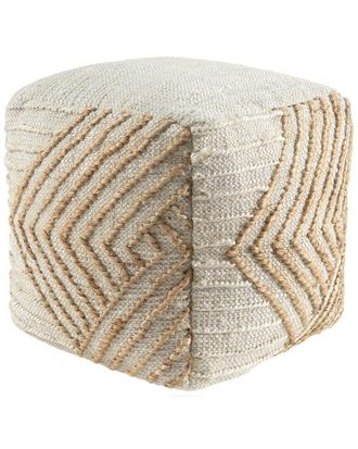 LR Home Mesa Coastal Braided Abstract Handmade Textured Pouf