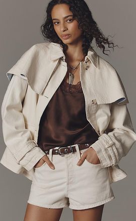 Maeve Sailor Collar Cotton Trench Coat Jacket